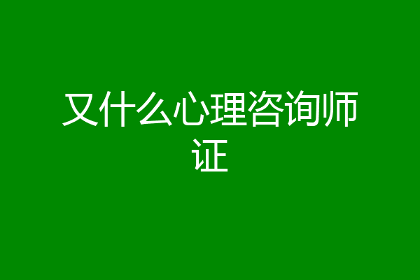 又什么心理咨询师证
