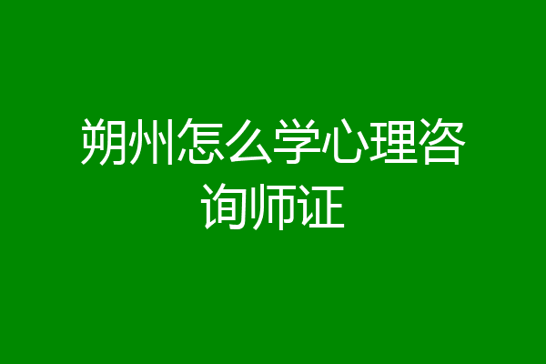 朔州怎么学心理咨询师证