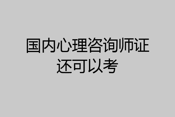 国内心理咨询师证还可以考