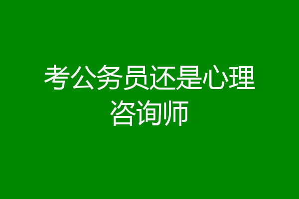 考公务员还是心理咨询师