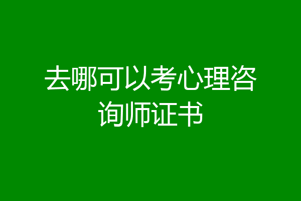 去哪可以考心理咨询师证书