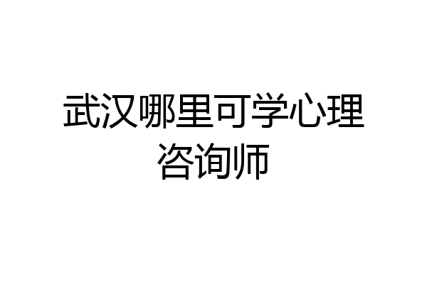 武汉哪里可学心理咨询师