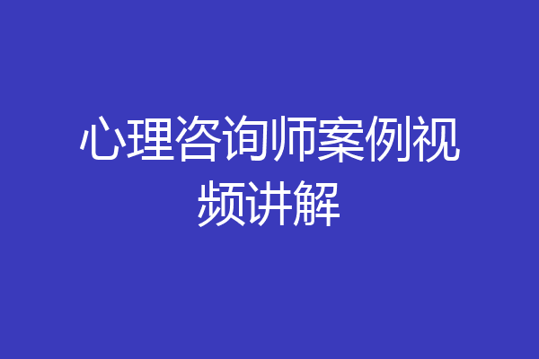 心理咨询师案例视频讲解