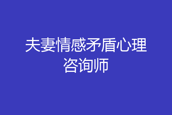 夫妻情感矛盾心理咨询师