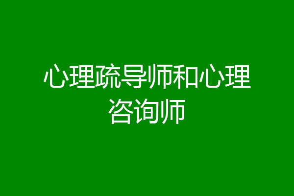 心理疏导师和心理咨询师