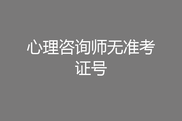 心理咨询师无准考证号