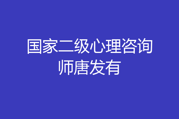 国家二级心理咨询师唐发有