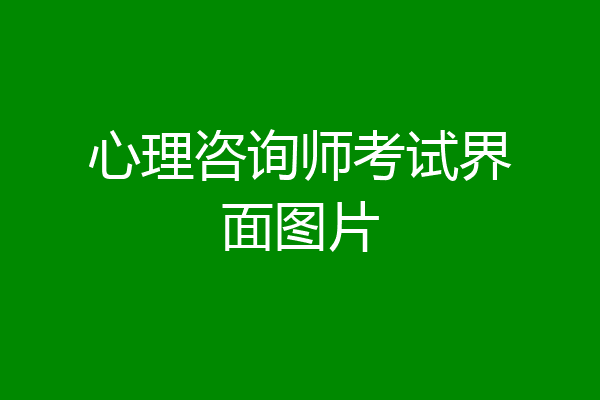 心理咨询师考试界面图片