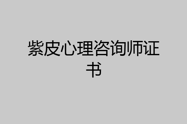 紫皮心理咨询师证书