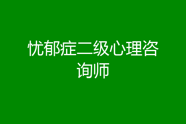 忧郁症二级心理咨询师