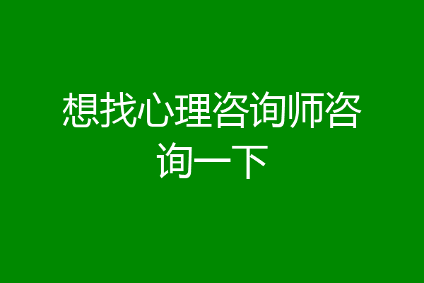 想找心理咨询师咨询一下