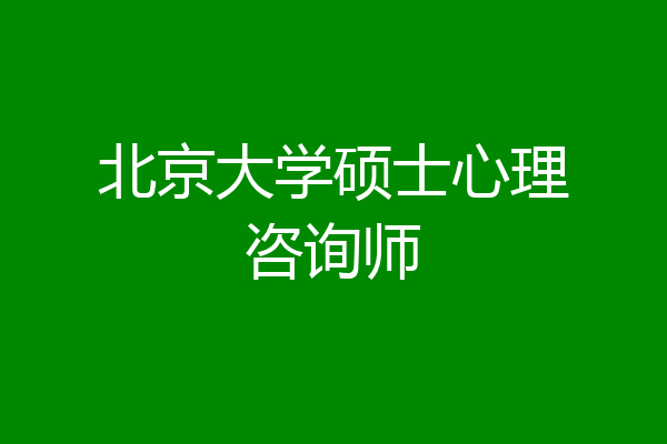 北京大学硕士心理咨询师