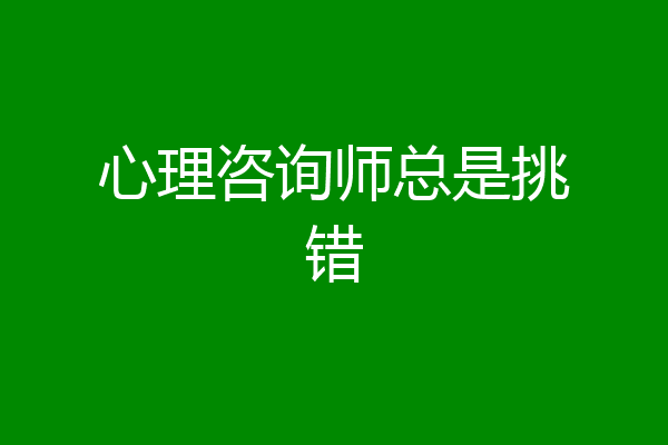 心理咨询师总是挑错