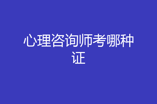 心理咨询师考哪种证