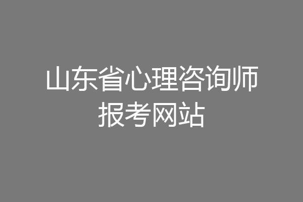 山东省心理咨询师报考网站
