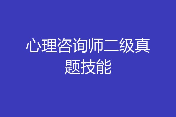 心理咨询师二级真题技能