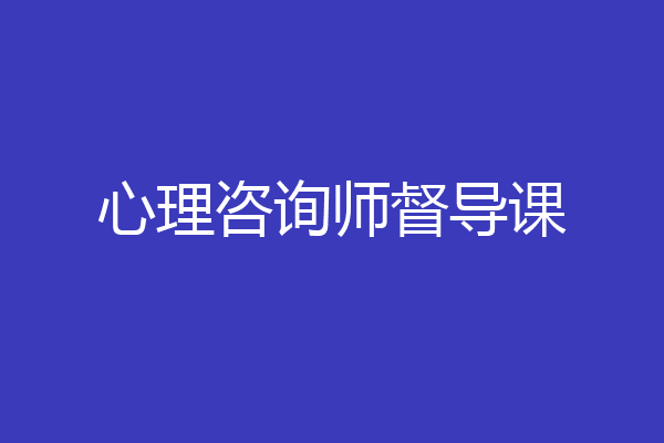 心理咨询师督导课