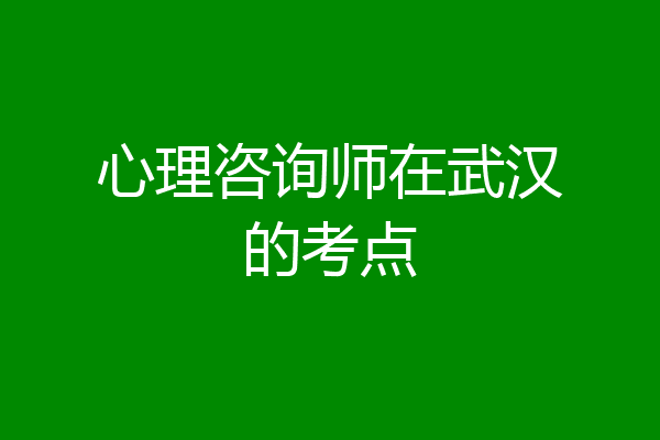 心理咨询师在武汉的考点