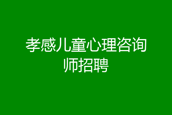 孝感儿童心理咨询师招聘