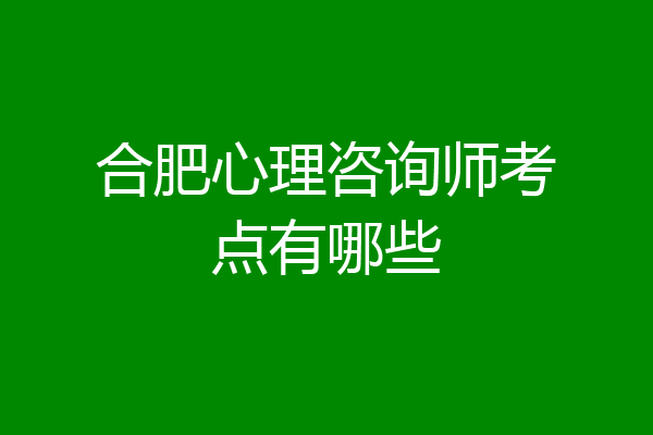 合肥心理咨询师考点有哪些