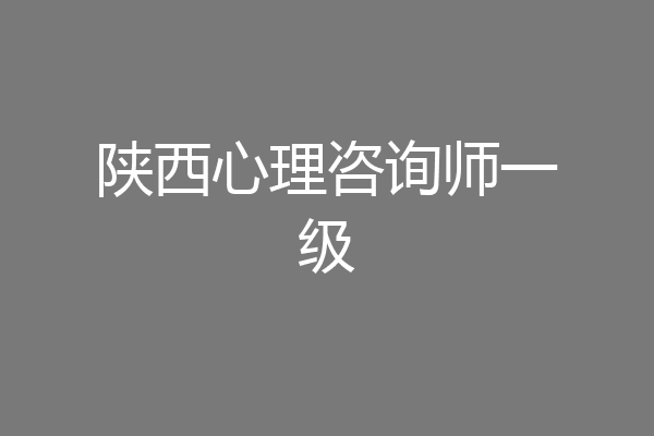 陕西心理咨询师一级