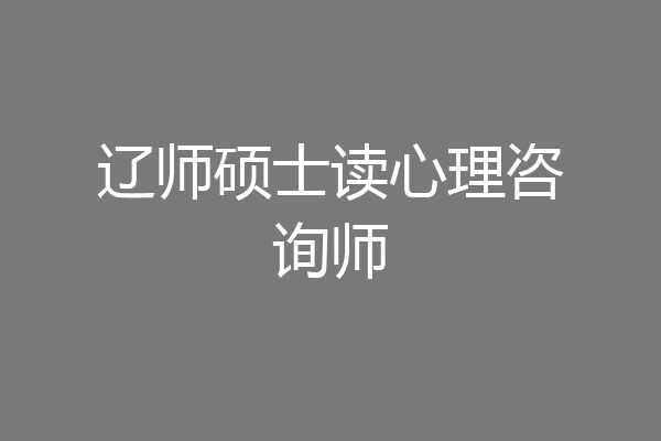 辽师硕士读心理咨询师