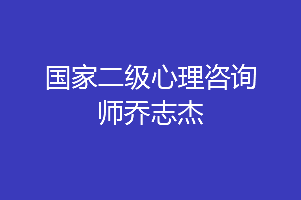 国家二级心理咨询师乔志杰