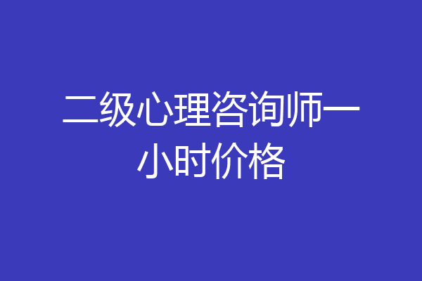 二级心理咨询师一小时价格