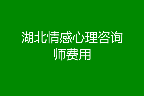 湖北情感心理咨询师费用