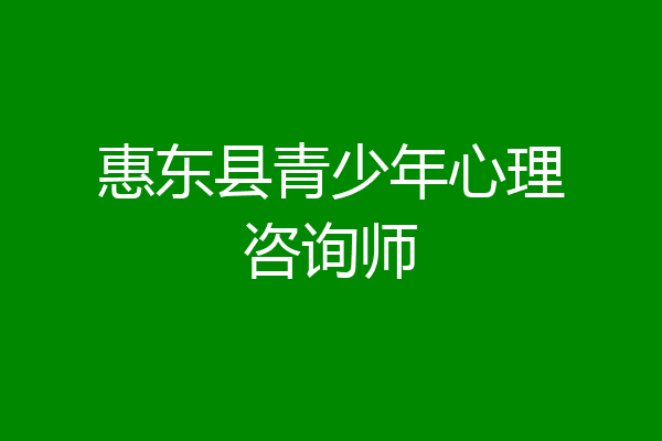 惠东县青少年心理咨询师