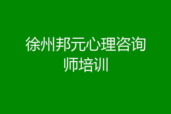 徐州邦元心理咨询师培训