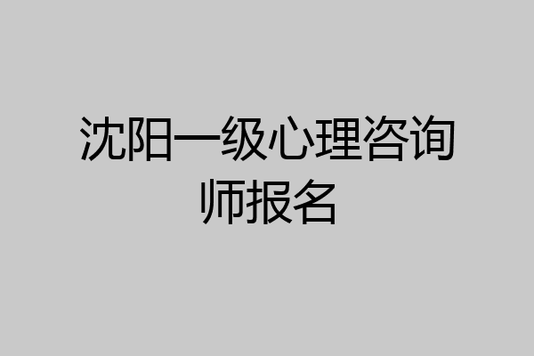 沈阳一级心理咨询师报名