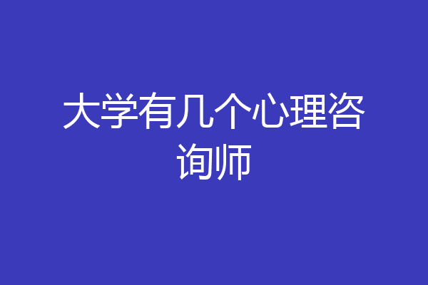 大学有几个心理咨询师