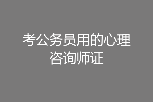 考公务员用的心理咨询师证