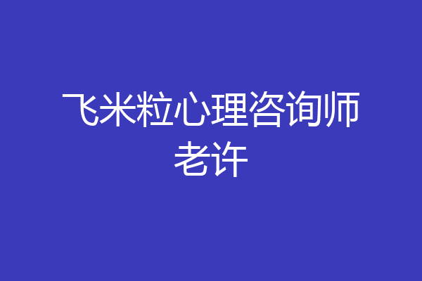飞米粒心理咨询师老许