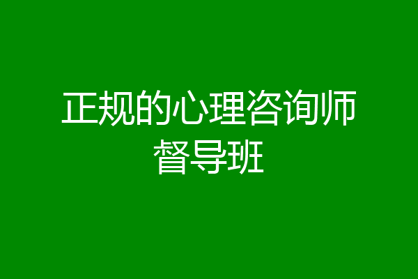 正规的心理咨询师督导班