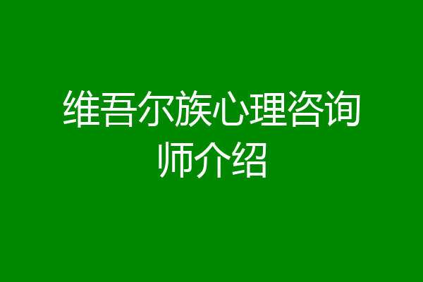 维吾尔族心理咨询师介绍