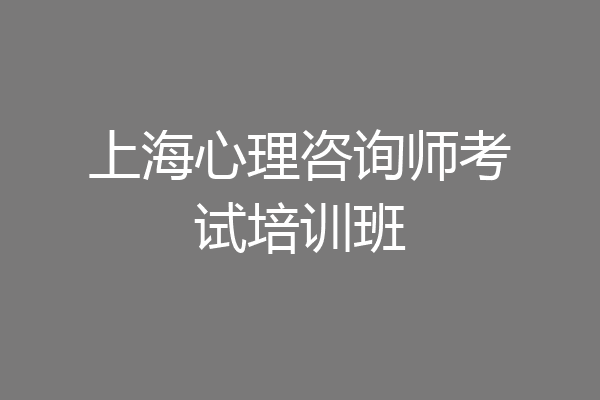 上海心理咨询师考试培训班