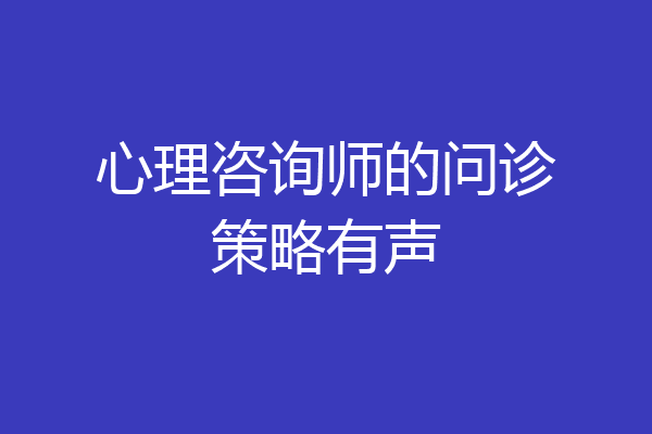 心理咨询师的问诊策略有声