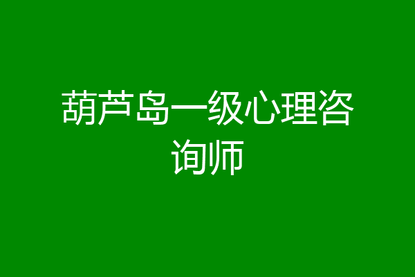 葫芦岛一级心理咨询师