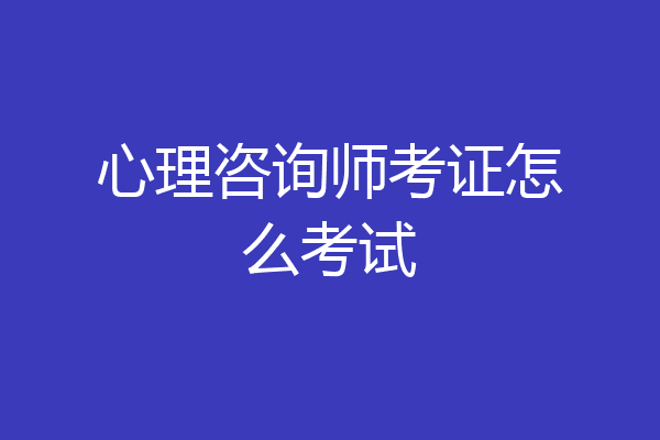 心理咨询师考证怎么考试