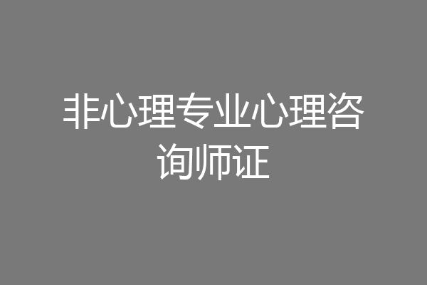 非心理专业心理咨询师证