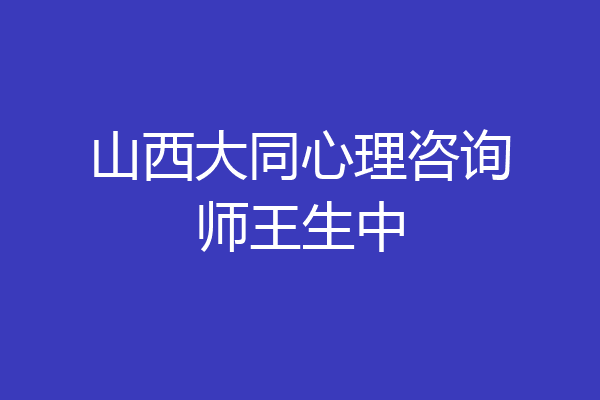 山西大同心理咨询师王生中