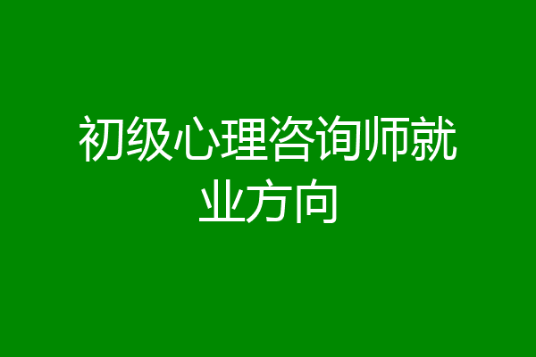 初级心理咨询师就业方向
