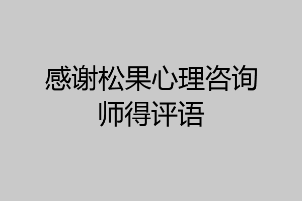 感谢松果心理咨询师得评语