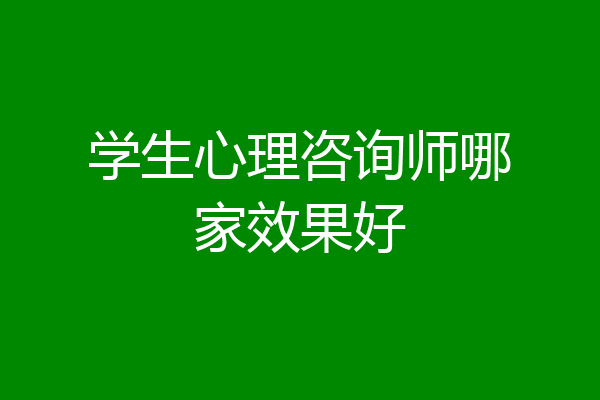 学生心理咨询师哪家效果好