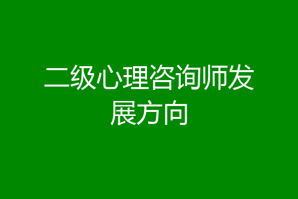 二级心理咨询师发展方向