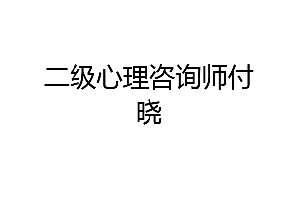 二级心理咨询师付晓