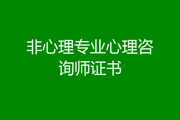 非心理专业心理咨询师证书