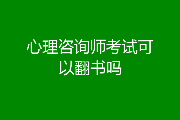 心理咨询师考试可以翻书吗